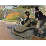 Camille Monet en un banco del jardín , 1873