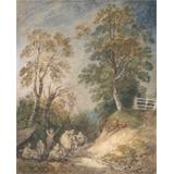 Carril del país con gitanos de descanso