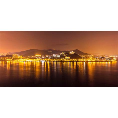 Vista de noche de Hong kong