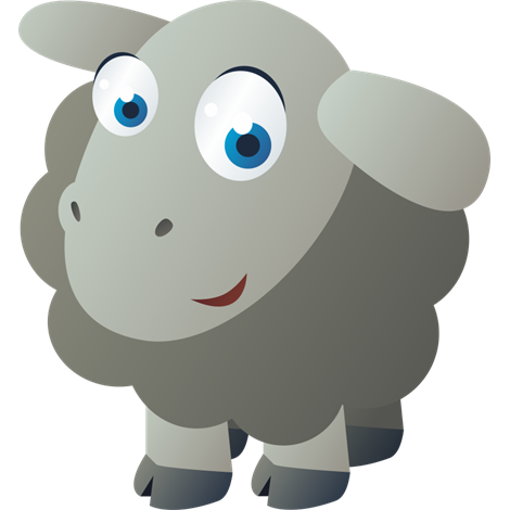 Vinilo decorativo infantil ovejita lanuda gris