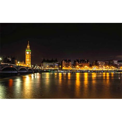 Londres Big Ben desde el río de noche