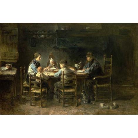 Familia campesina en la mesa