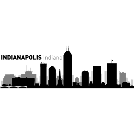 Vinilo decorativo skyline ciudad de Indianapolis