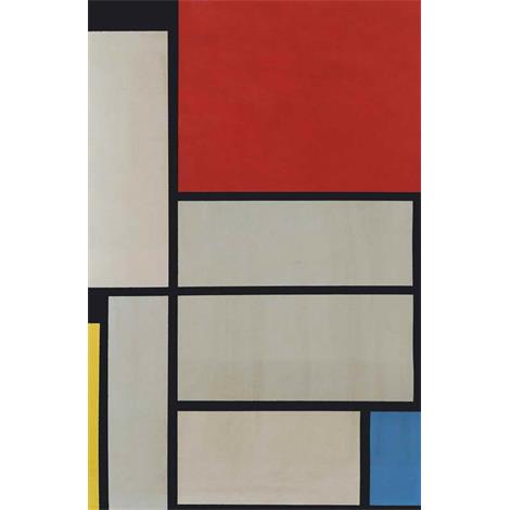 Composición con la litografía del cuadrado rojo en colores