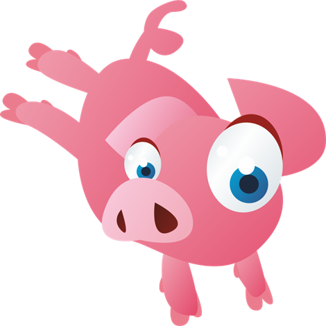 Vinilo decorativo infantil cerdito rosado saltando