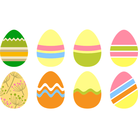 Vinilo decorativo kit de huevos de pascua pastel