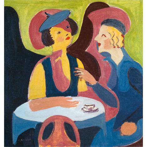 Dos mujeres en un café