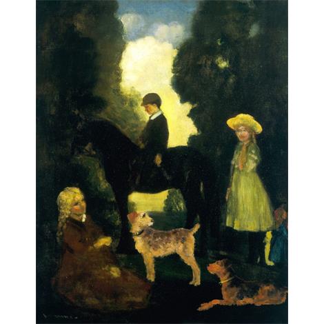 Los niños, perros y Pony