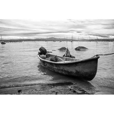 BArca en Lisboa en blanco y negro