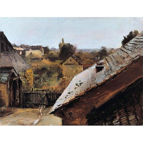 Vista de tejados y jardines