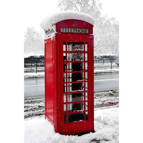 Londres cabina telefónica nevada