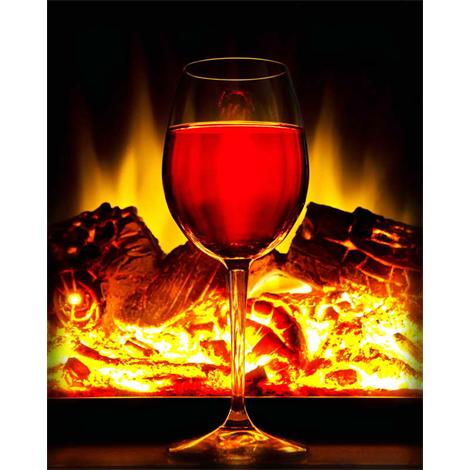 Bebida, vino junto a la hoguera