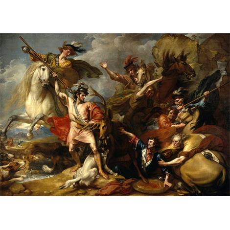 Alejandro III de Escocia Rescatado de la furia de un ciervo por la intrepidez de Colin