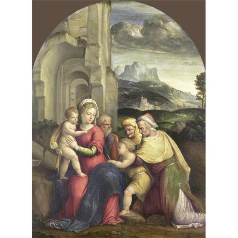 La santa familia con los Santos