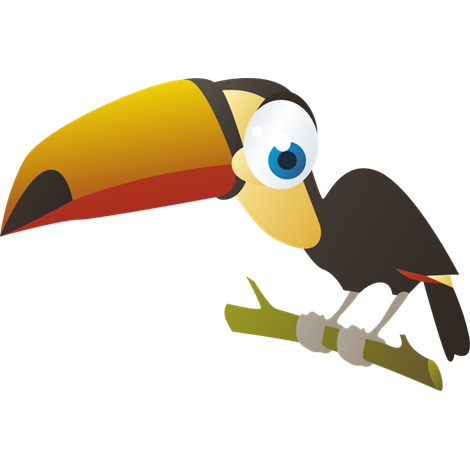 Vinilo decorativo infantil tucán apoyado en la rama
