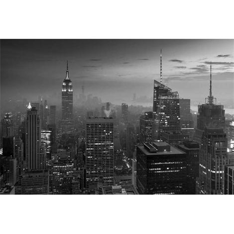 Nueva York skyline en blanco y negro