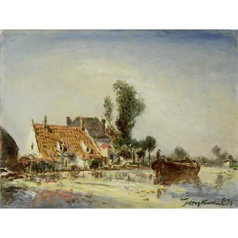 Casas a lo largo de un canal cerca Crooswijk 