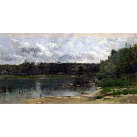 Escena río con los patos