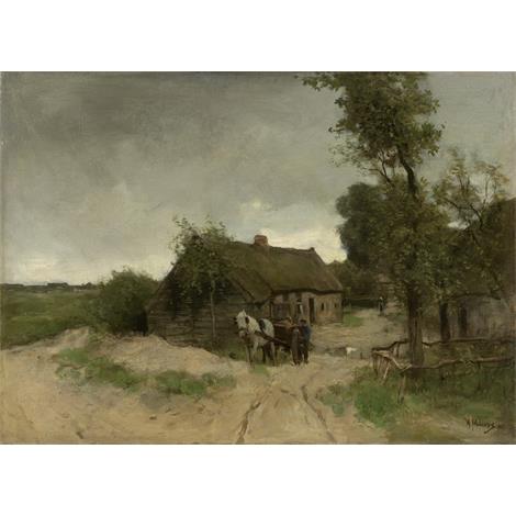 Cabaña en el camino de arena