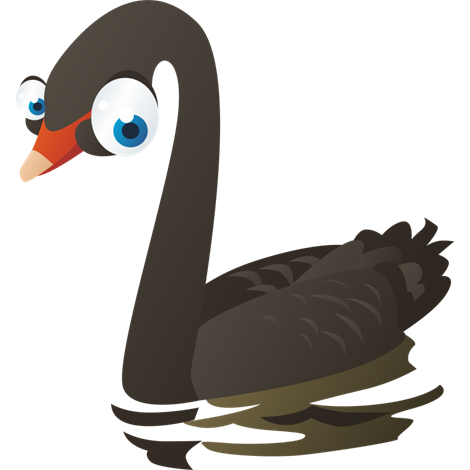 Vinilo decorativo infantil cisne negro en el lago