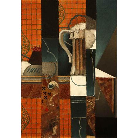 Naipes y vaso de cerveza