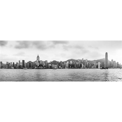 Skyline de Hong kong en blanco y negro