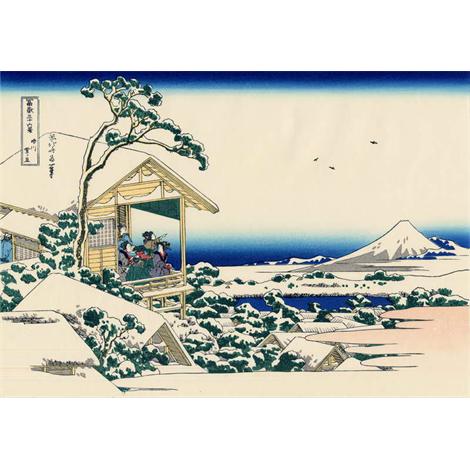 Casa de té en Koishikawa . La mañana después de una nevada