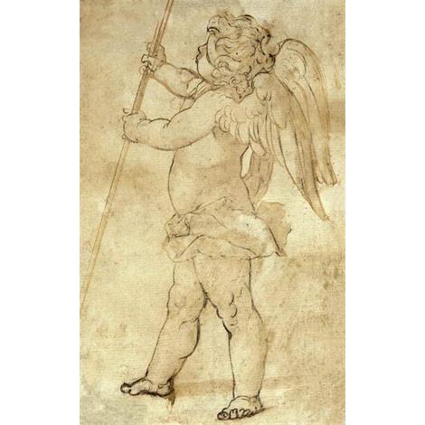 Un ángel portando un astil