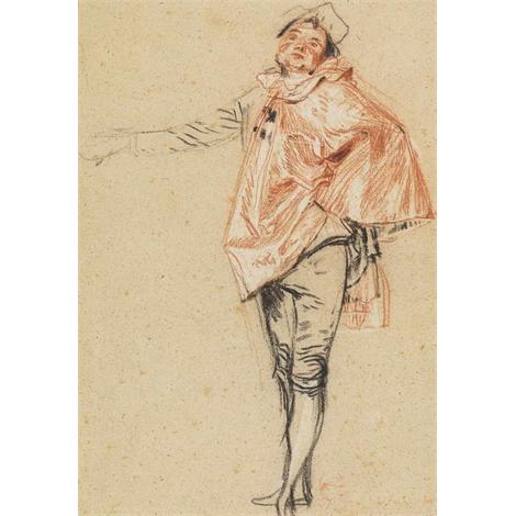 Estudio de una bailarina de pie con el brazo extendido año 