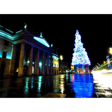 Dublín de noche luces navideñas