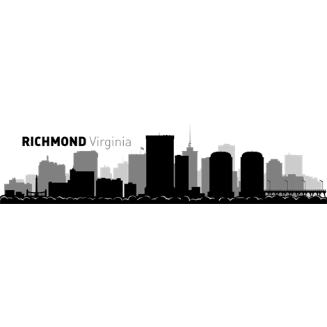 Vinilo decorativo skyline ciudad de Richmond
