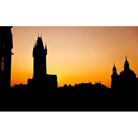 Silueta de noche de Praga