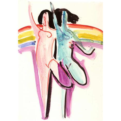 Diseño de la sala de banquetes en Essen - Dos bailarines