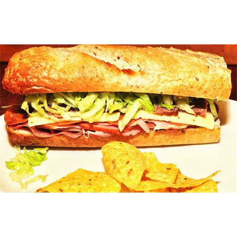 Alimento, bocadillo y patatas fritas