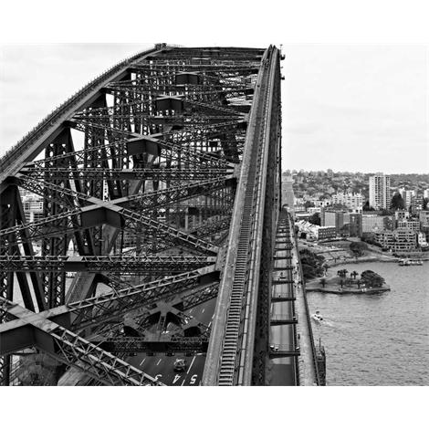 Sídney desde el puente en blanco y negro