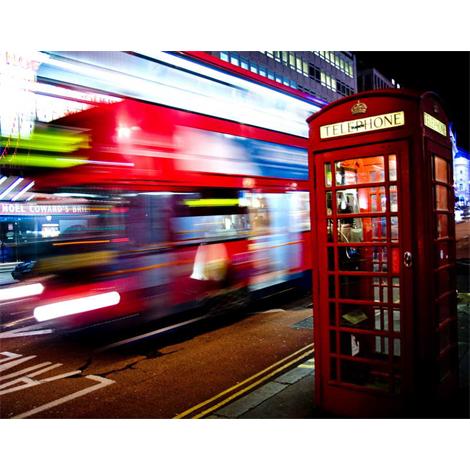 Londres autobús en movimiento