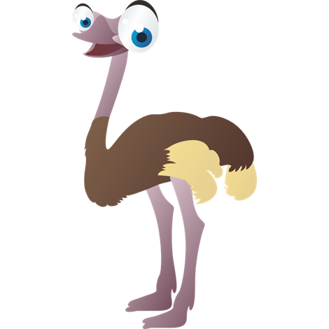 Vinilo decorativo infantil avestruz de grandes ojos