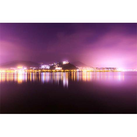 Maravillosa vista de noche de Hong kong