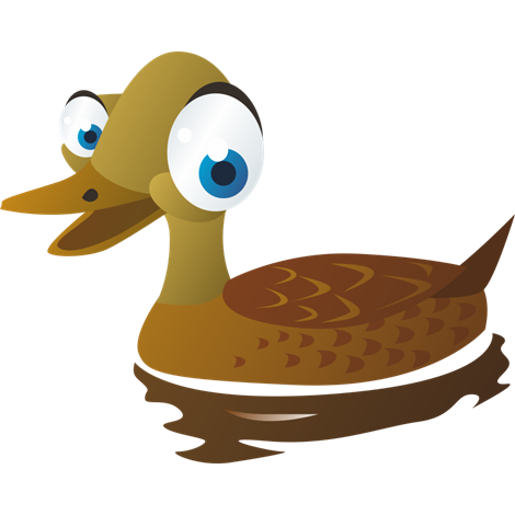 Vinilo decorativo infantil patito marrón en el lago