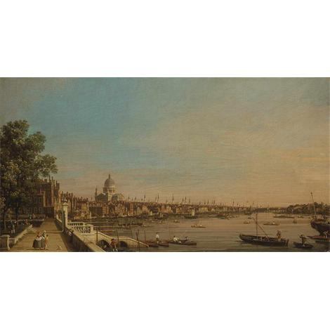 El Támesis desde la terraza de la casa de Somerset , Mirando hacia St. Paul de