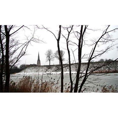 Paisaje nevado en Copenhague