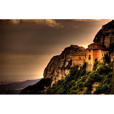 Cataluña vista de Montserrat atardecer