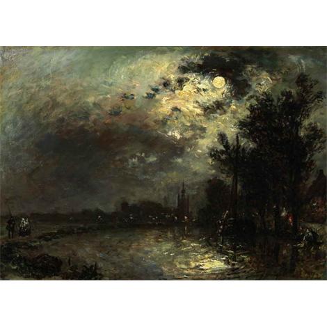 Vista de Overschie a la luz de la luna