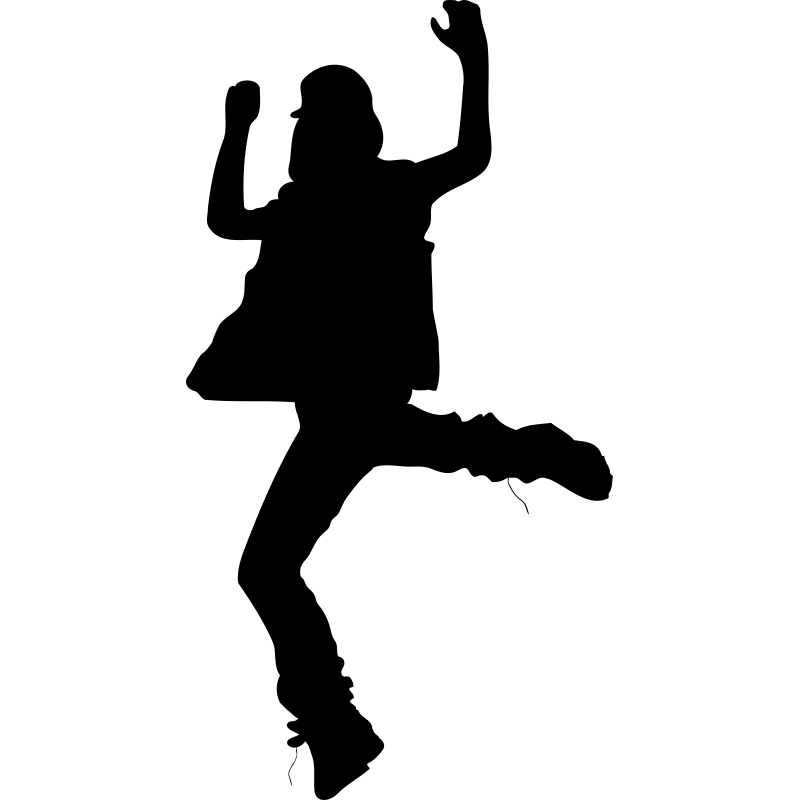 Esta pegatina decorativa representa a una bailarina moviéndose al ritmo de