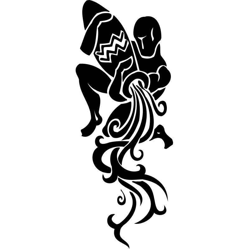 Vinilo de Acuario, el signo del Zodíaco representado por un hombre que vier