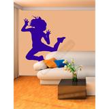 Vinilo decorativo silueta de una mujer saltando