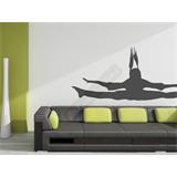 Vinilo decorativo silueta niña salto gimnasia rítmica