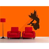 Vinilo decorativo silueta mujer saltando mientras baila