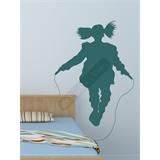Vinilo decorativo silueta niña saltando a la comba