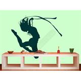 Vinilo decorativo silueta mujer bailando con cintas